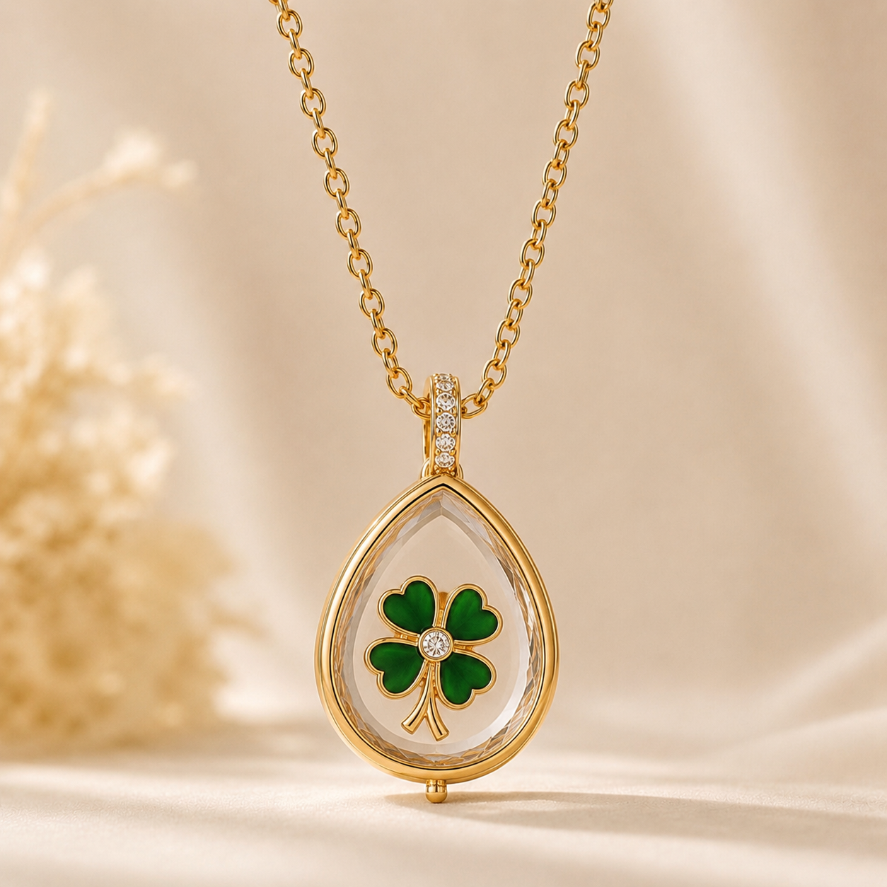 18k Gold-Plated Tear Drop Locket Necklace