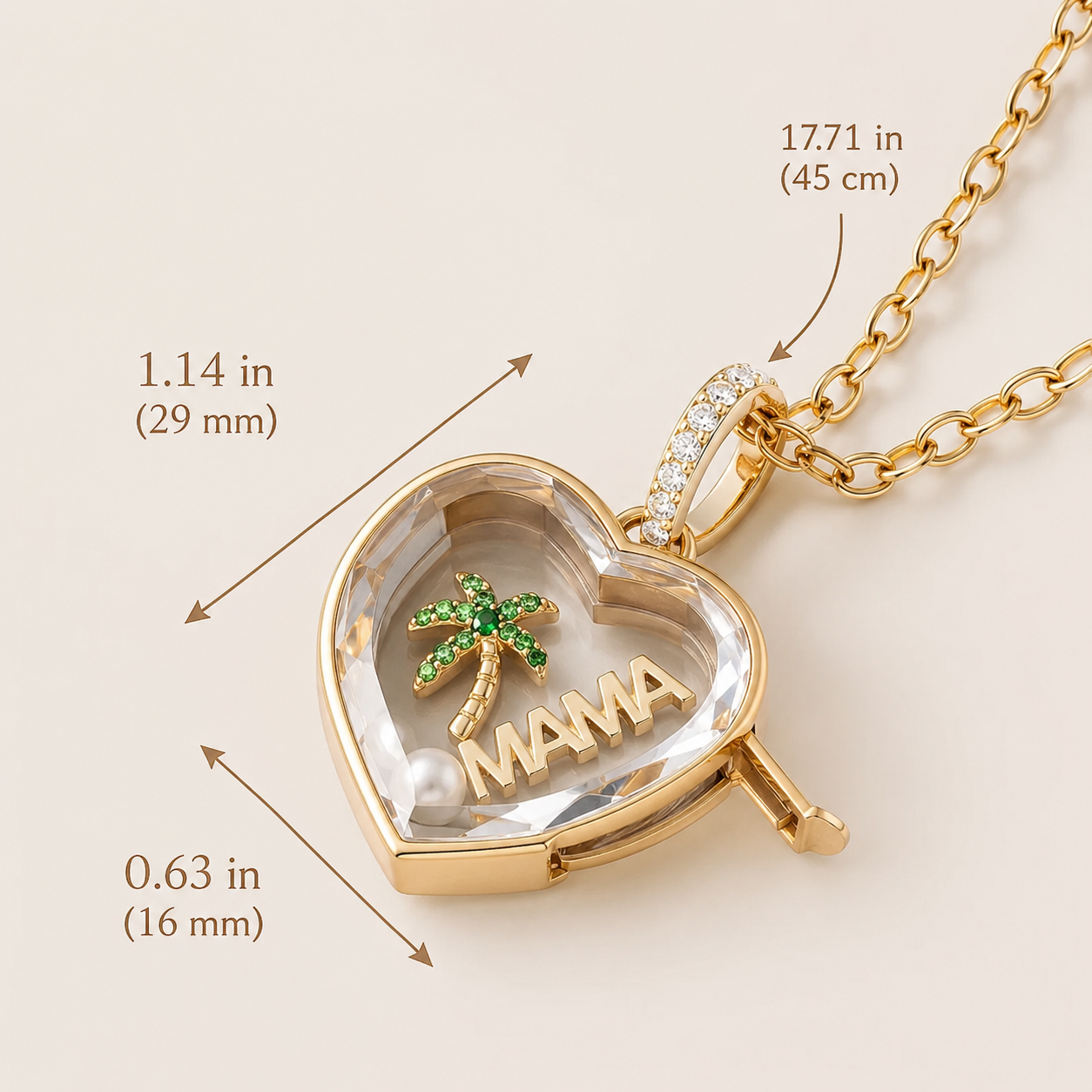 18k Gold-Plated Heart Locket Necklace