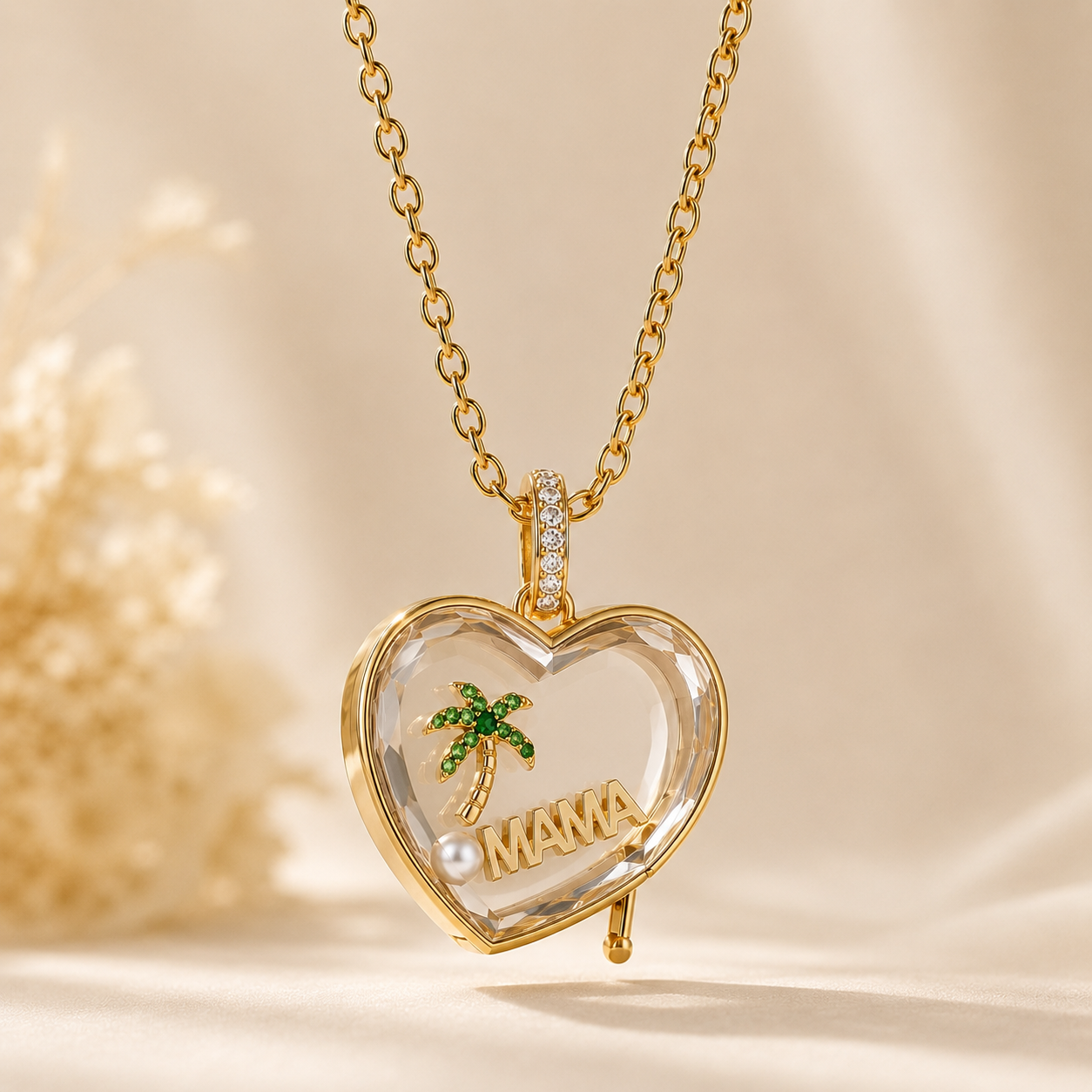 18k Gold-Plated Heart Locket Necklace
